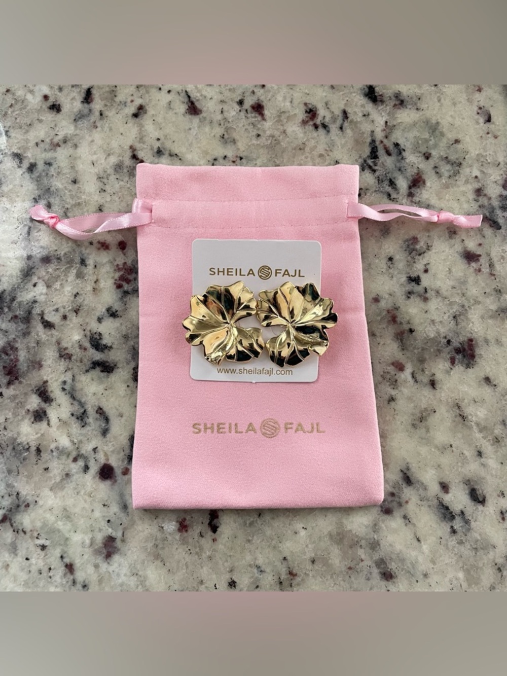 Sheila Fajl Clio Earrings Shiny 18K Gold Plated NEW WITH TAGS